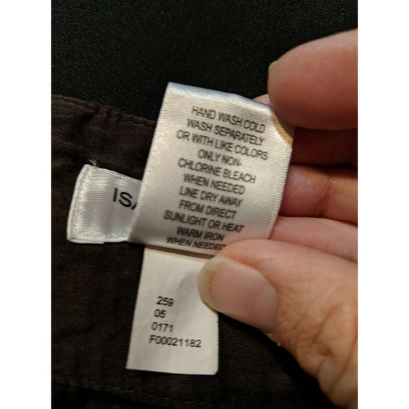 Issac Mizrahi Skirt Size 10 Brown Solid Flare Modest Lined Ribbon Belt - Picture 4 of 5